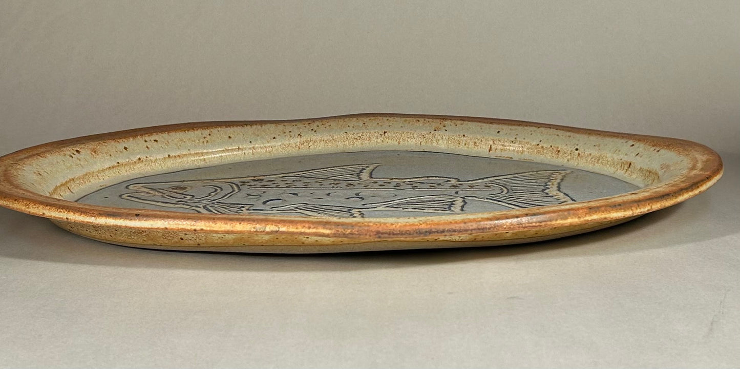 Stoneware Fish Platter - Oval Serving Platter