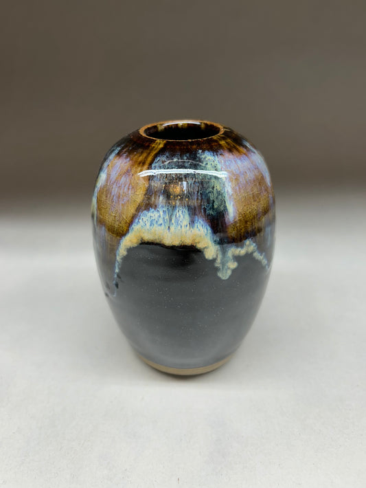 Pottery Vase with pin frog - Made in Oregon - Ikebana