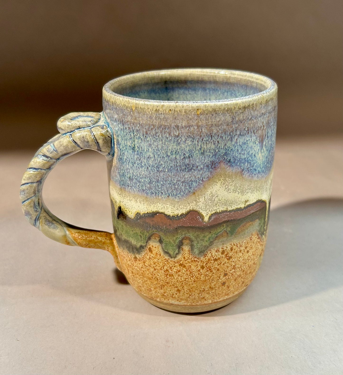 Handmade Pottery Mug with Snowy White Mountain Glaze - Stoneware - Microwavable