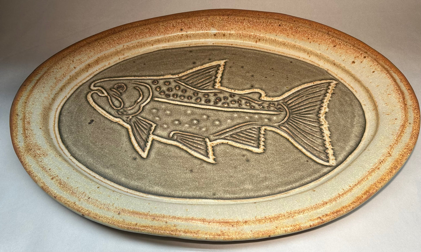 Stoneware Fish Platter - Oval Serving Platter