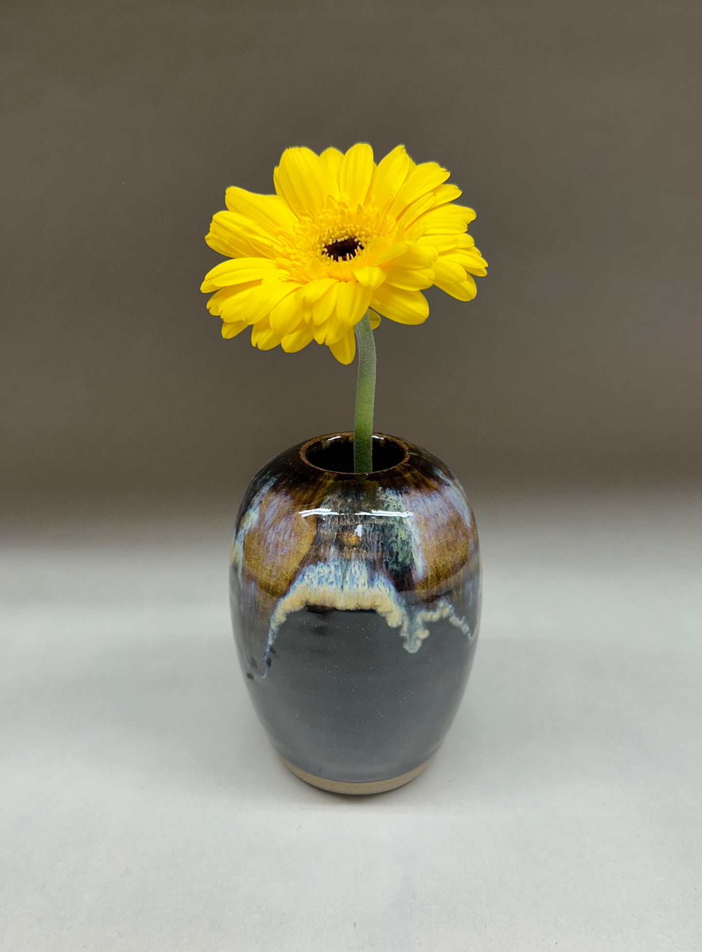 Pottery Vase with pin frog - Made in Oregon - Ikebana