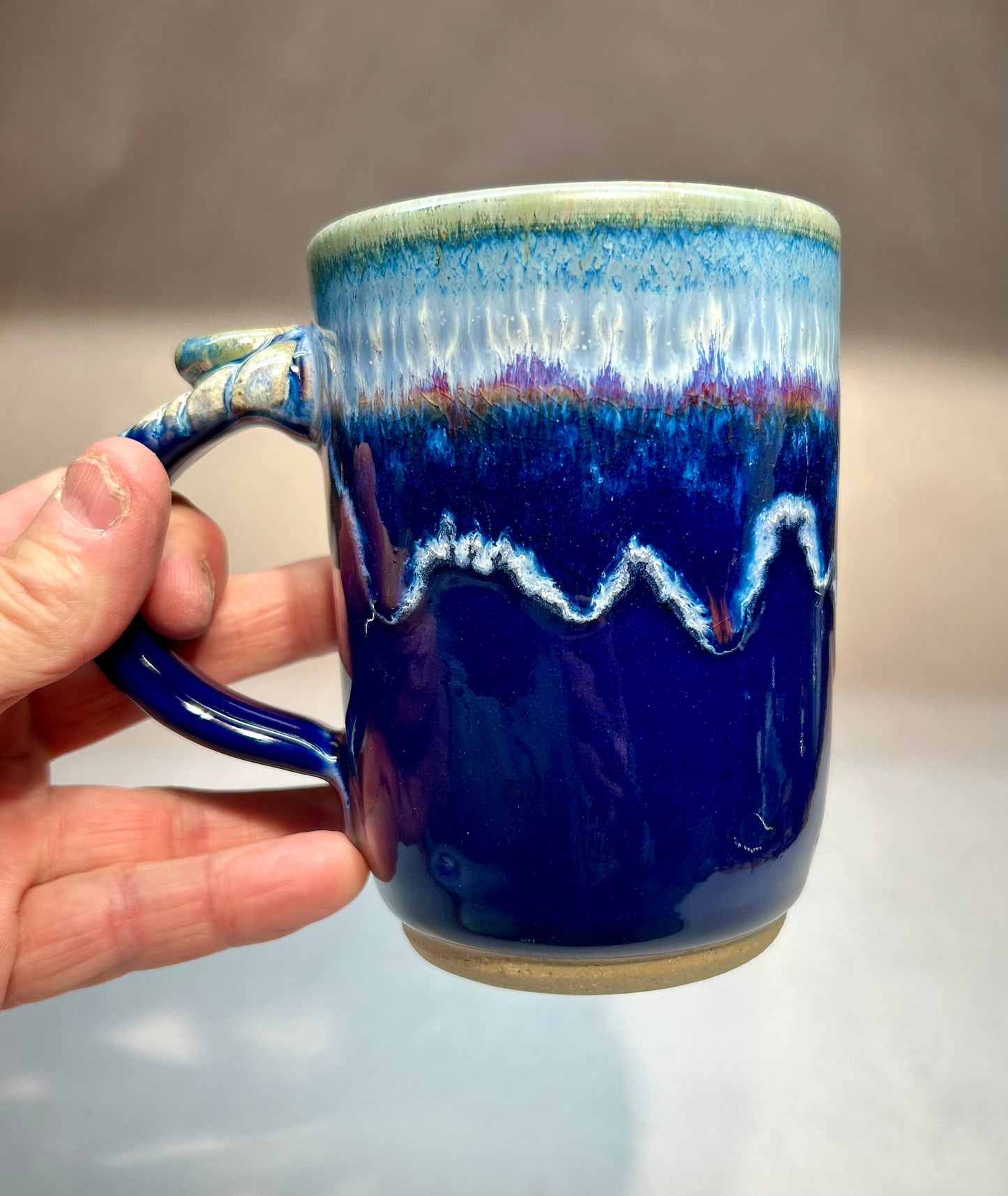 Handmade Pottery Mug with Cobalt Blue Glaze - Made in Oregon