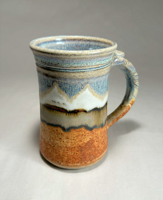 Large Pottery Mug - Snowy Mountain glaze