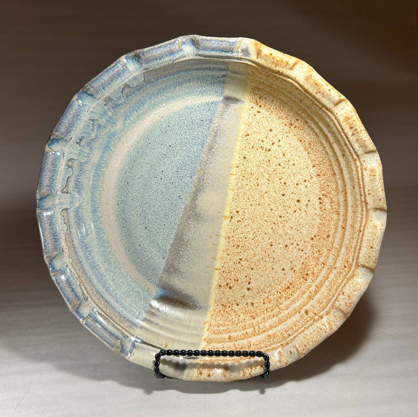 Stoneware Pie Plate Deep dish with fluted edge.