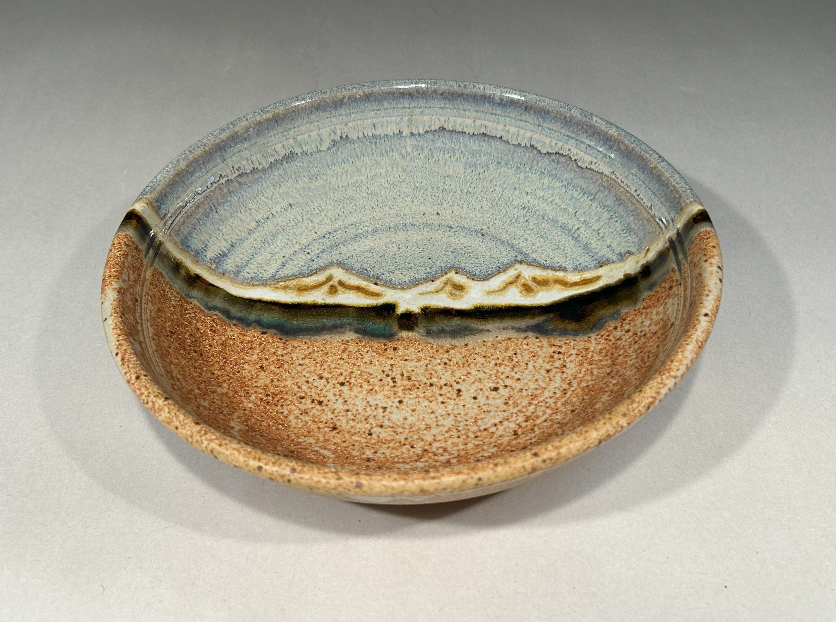 Pottery Serving Bowl - Snowy Mountain glaze