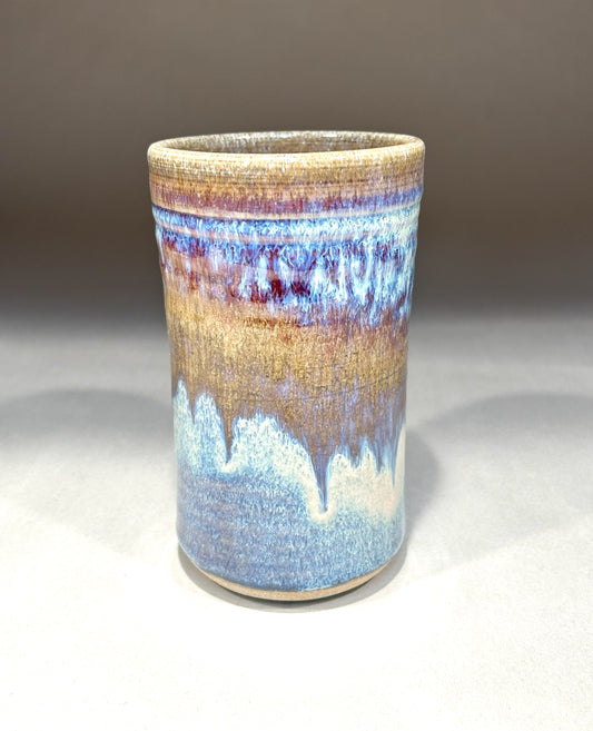 Handmade Pottery Tumbler - Electric Blue glaze