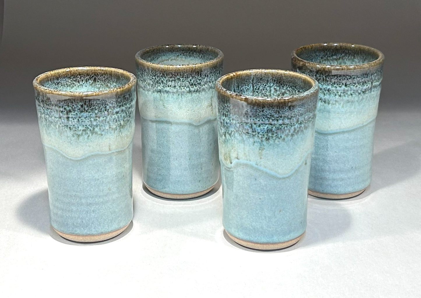 Handmade Pottery Tumbler - Blue Green Ash glaze