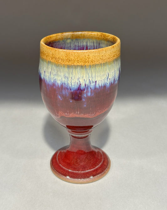Pottery Wine Goblet - Footed