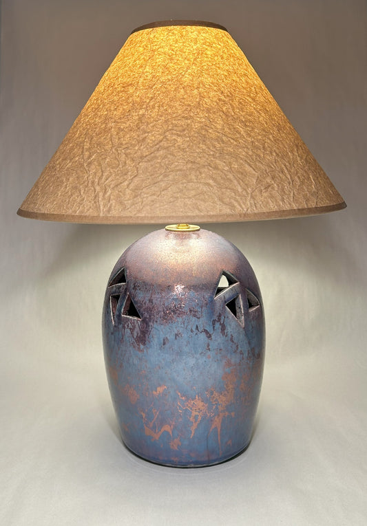 Handmade Raku Table Lamp - Made in Sisters Oregon