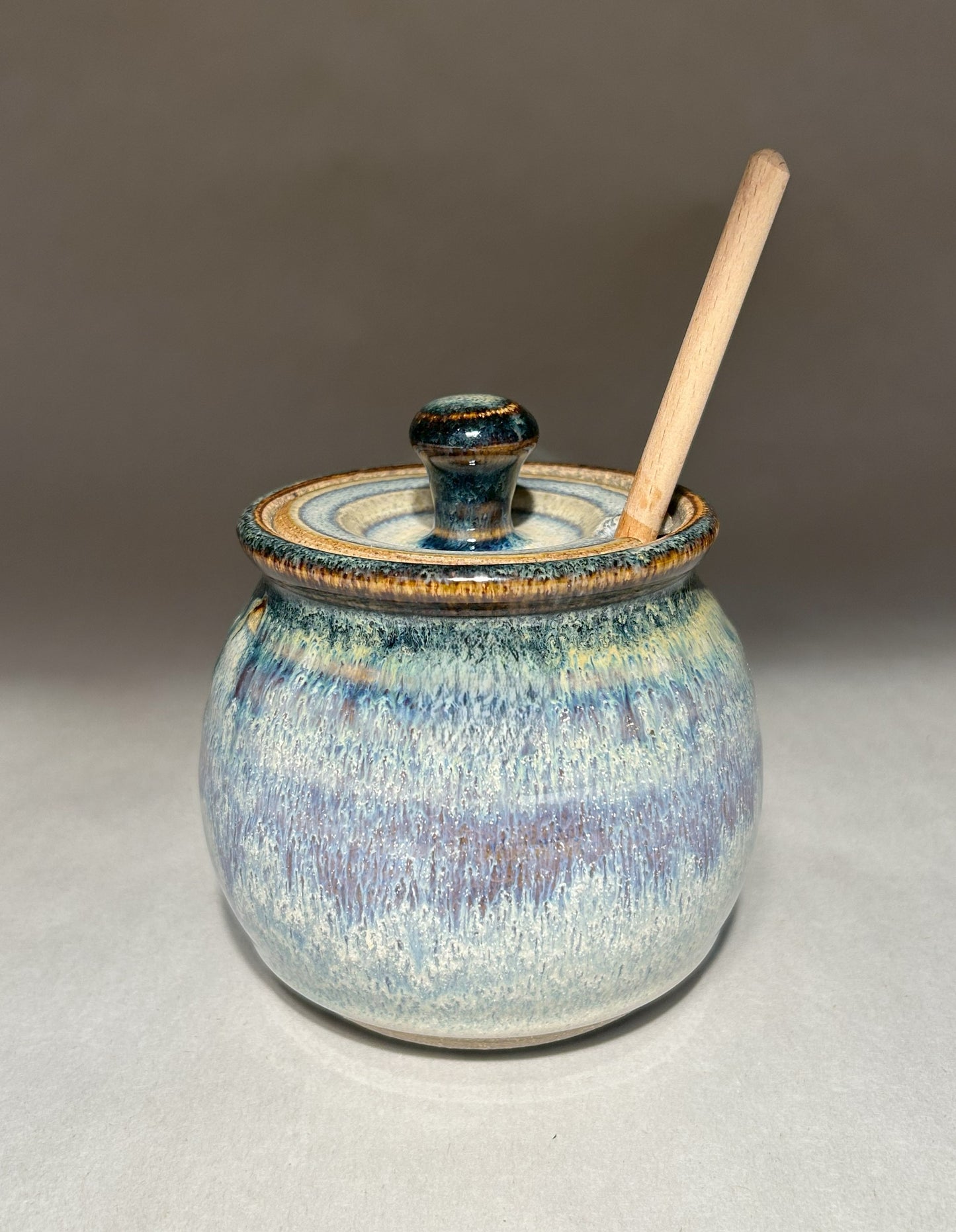 Handmade Pottery Honey Pot: Rustic Elegance for Your Kitchen