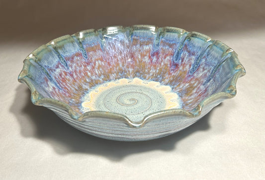 Handmade Pottery Bowl - Fluted Edge - Great Pottery Gift Idea
