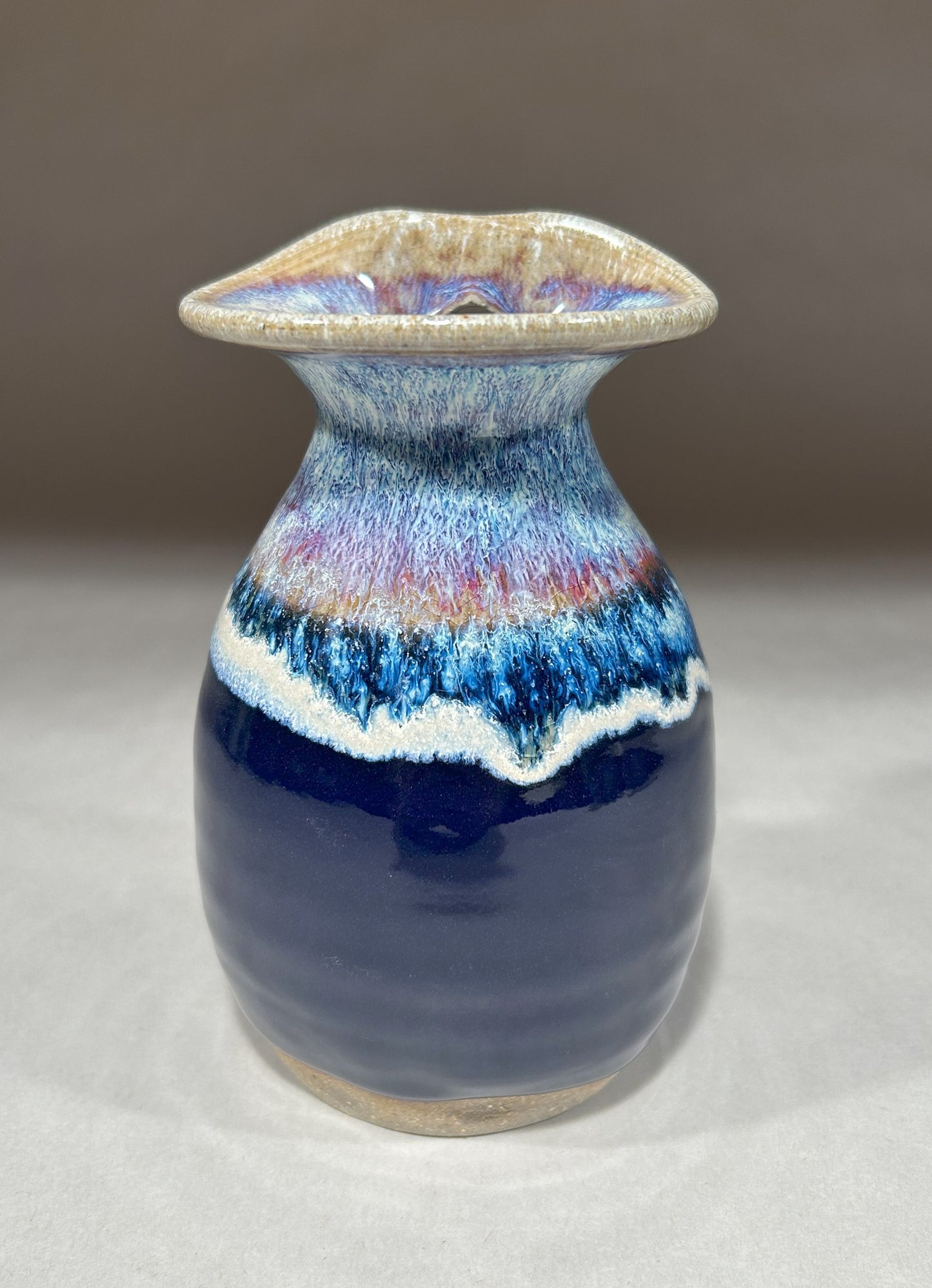 Handmade Pottery Wall Vase - For your Spring Flowers -Cobalt Blue glaze