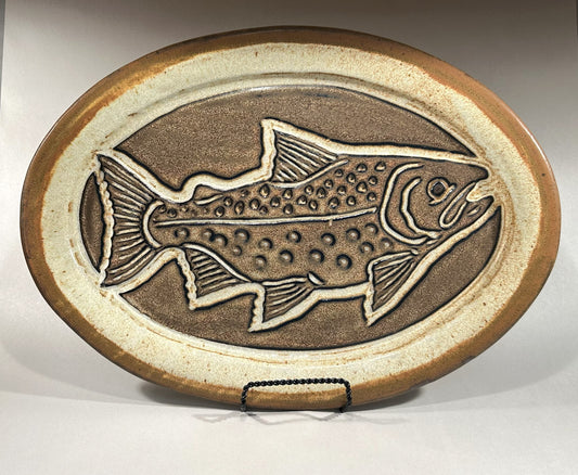 Stoneware Fish Platter - Oval Serving Platter