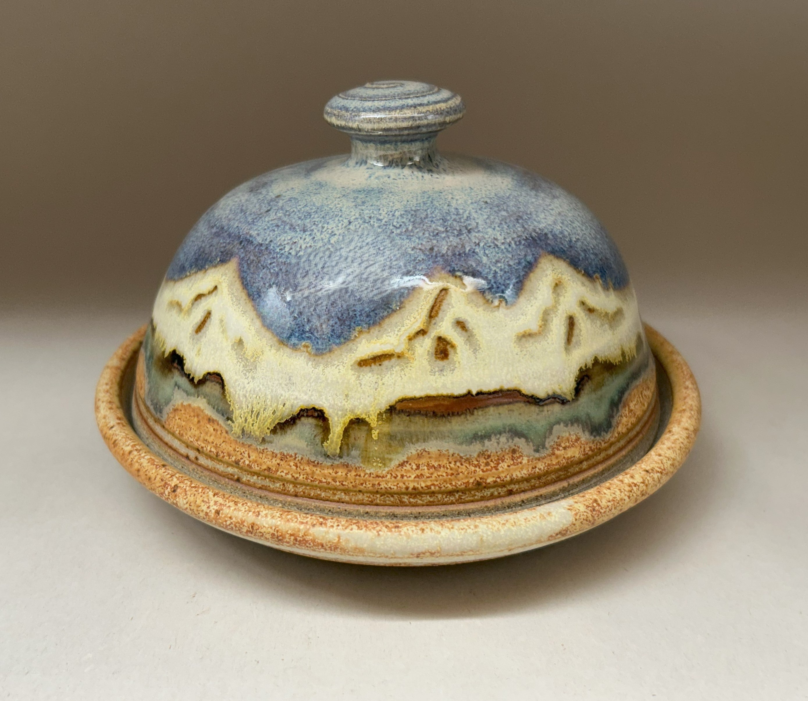 Glazed Ceramic Vintage hot Butter Dish