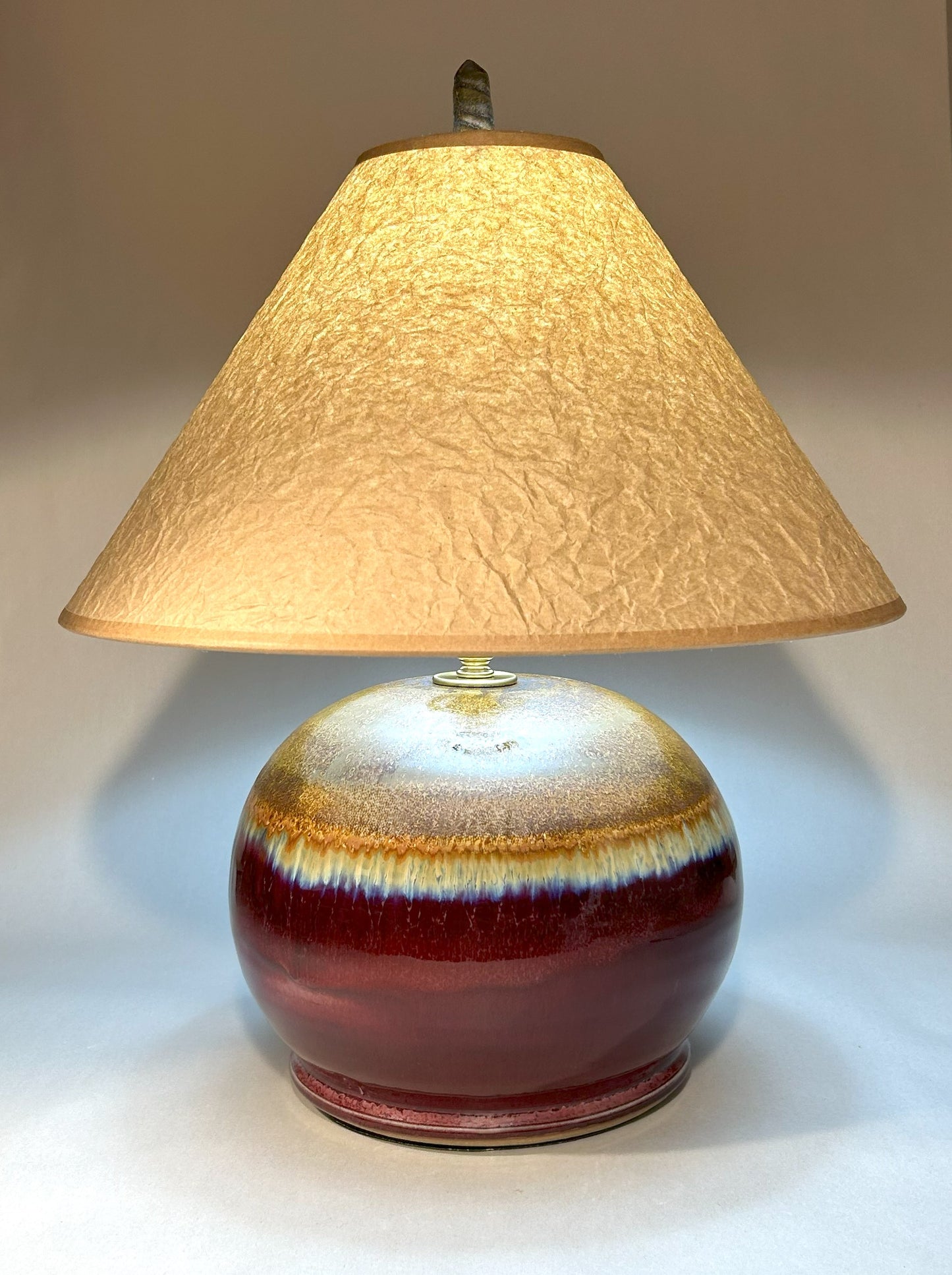 Copper Red Lamp - Handmade Pottery