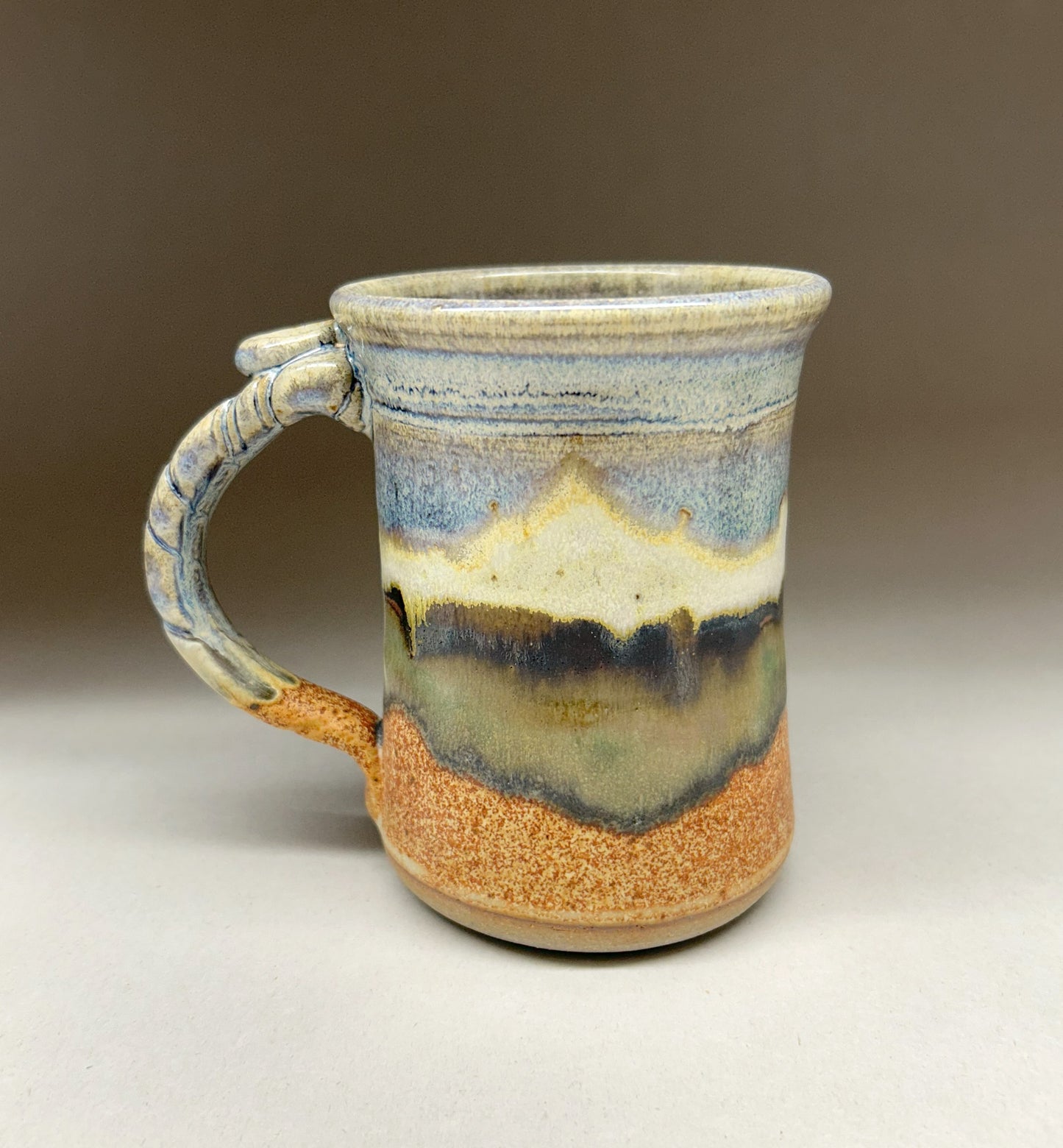 Pottery Mug with Snowy Mountain Glaze