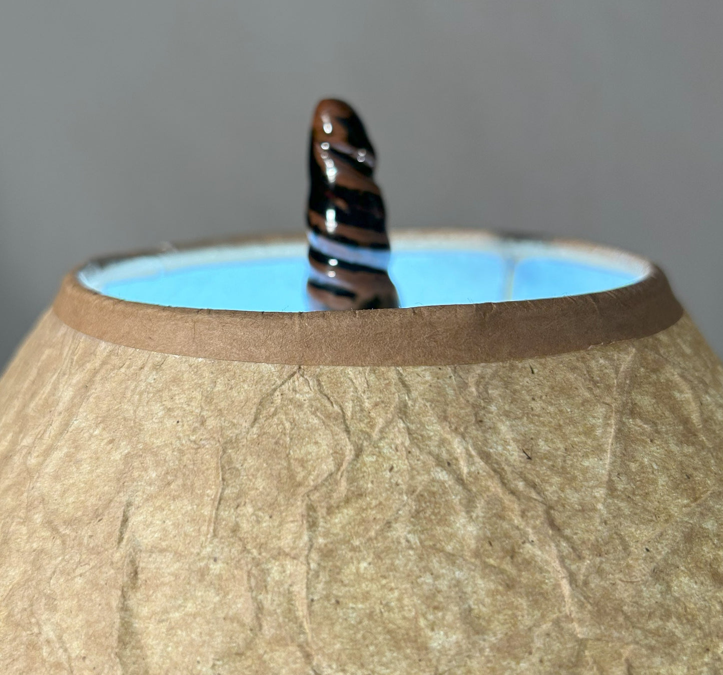 Handmade Pottery Lamp with Natural Ash Glaze – Unique Ceramic Lighting for Home Décor