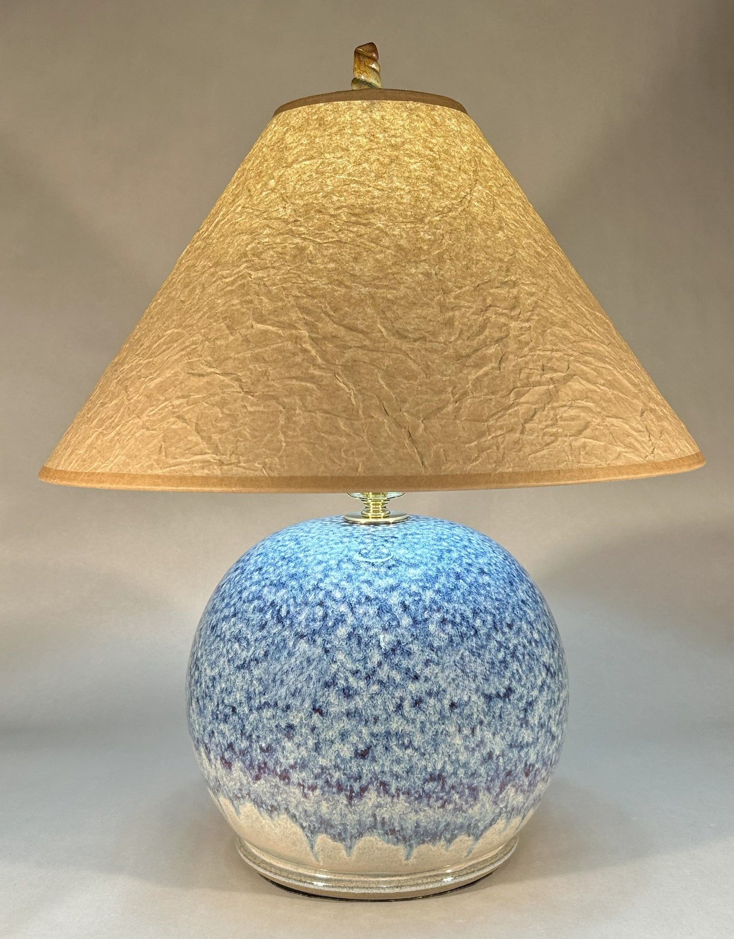 Handmade Pottery Lamp with Purple-Blue Glaze – Unique Ceramic Table Lamp for Home Decor