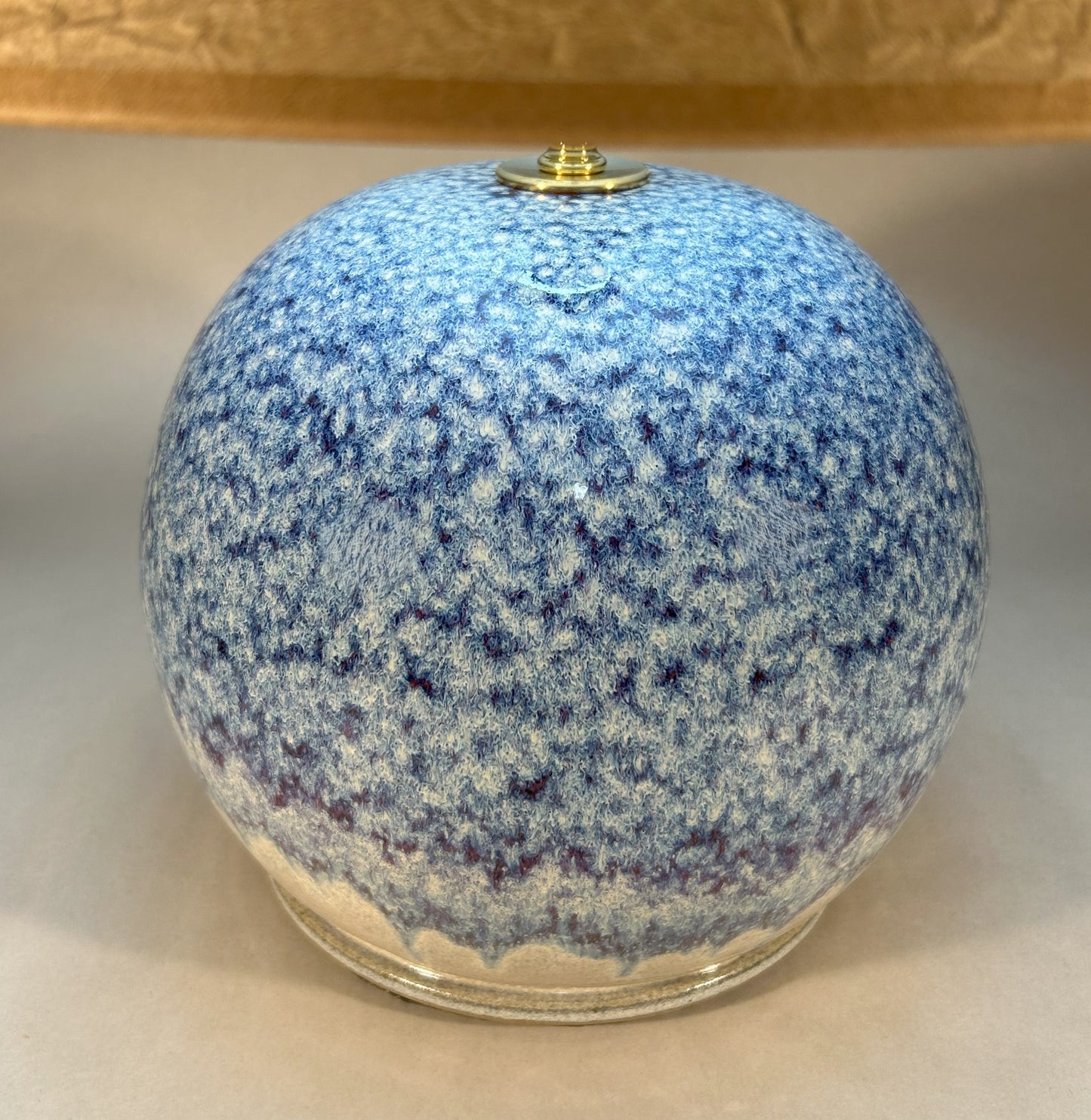 Handmade Pottery Lamp with Purple-Blue Glaze – Unique Ceramic Table Lamp for Home Decor