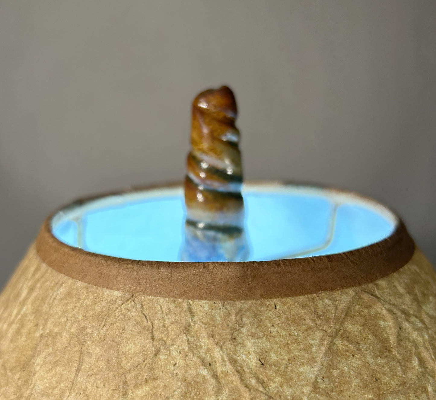 Handmade Pottery Lamp with Purple-Blue Glaze – Unique Ceramic Table Lamp for Home Decor