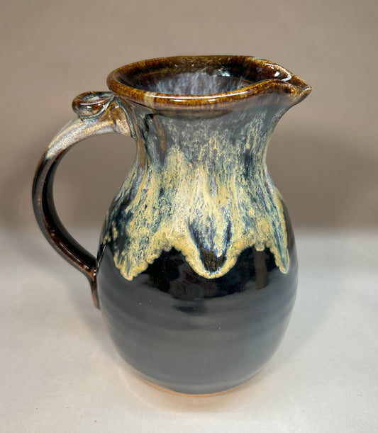 Medium Handmade Pottery Pitcher – Artisan Stoneware Pouring Vessel