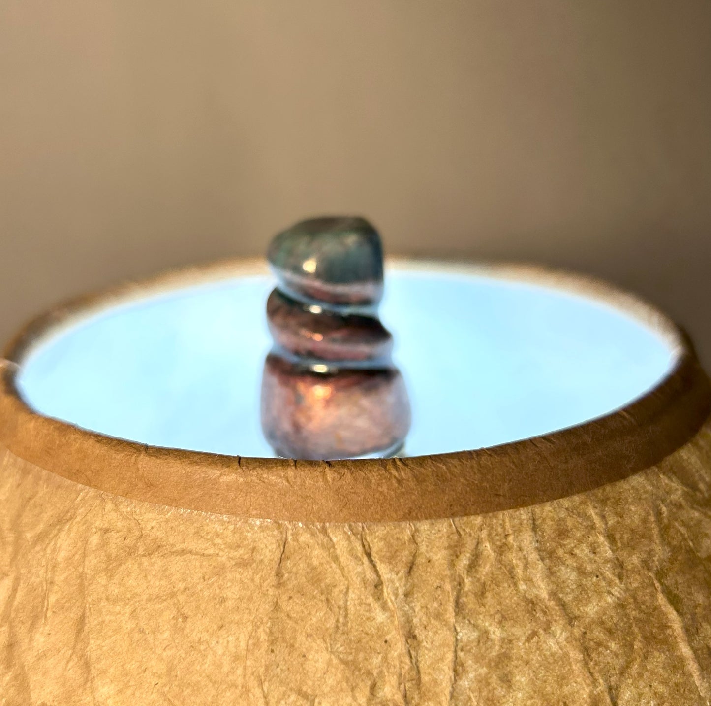 Table Lamp - Raku - Copper Blue glaze