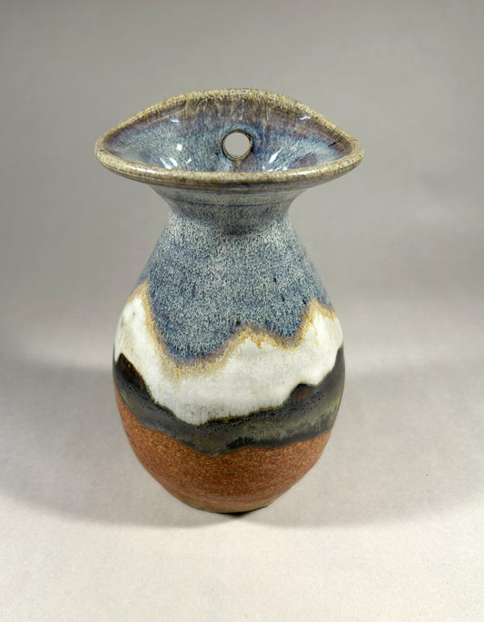 Pottery Wall Vase - Snowy Mountain Glaze