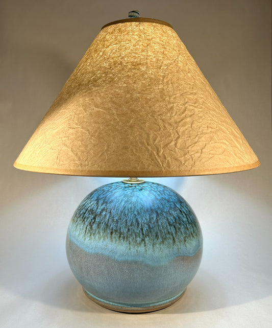 Handmade Pottery Lamp with Natural Ash Glaze – Unique Ceramic Lighting for Home Décor