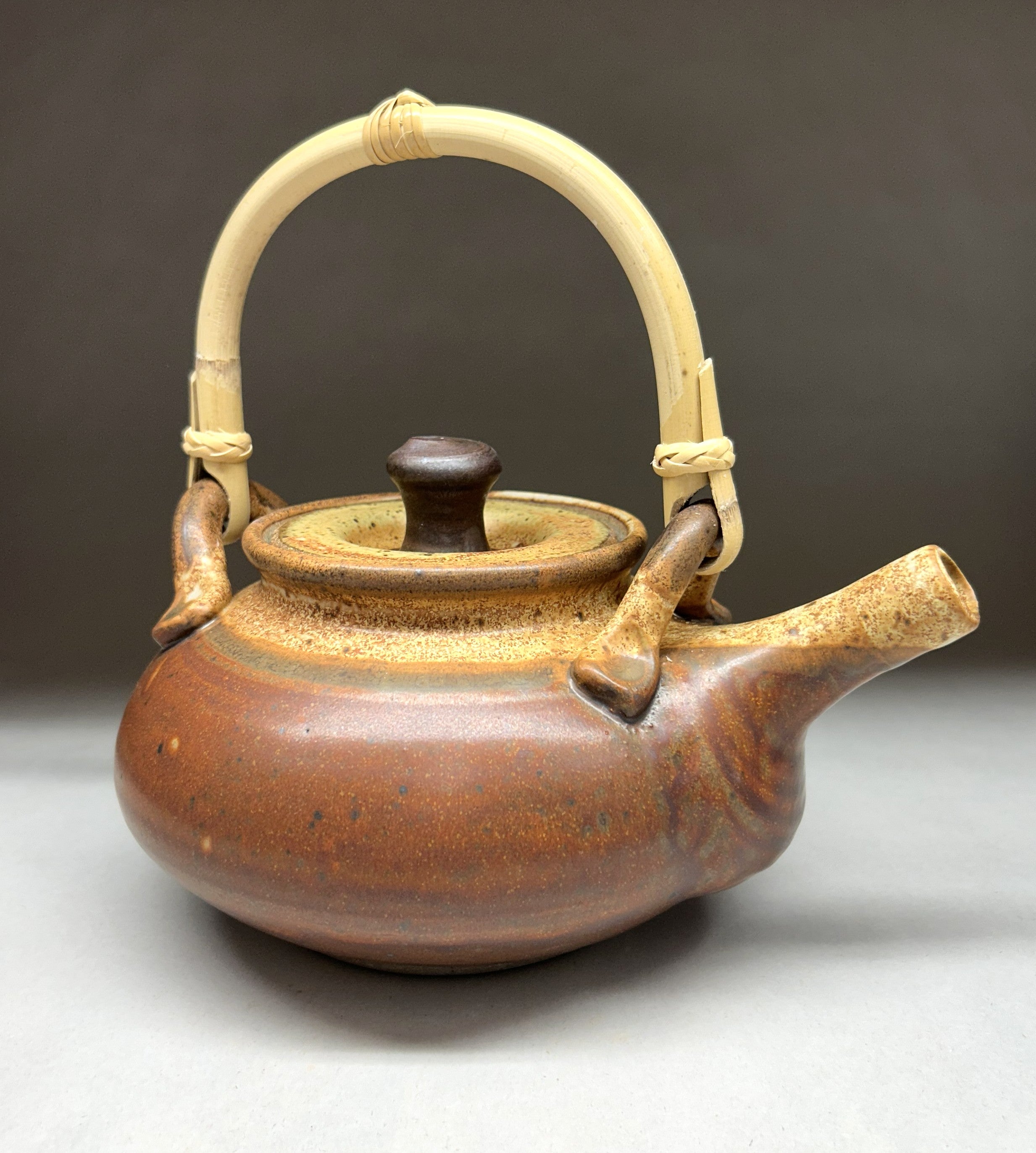 Handmade Pottery Teapot with English Cane Handle – Artisan Ceramic
