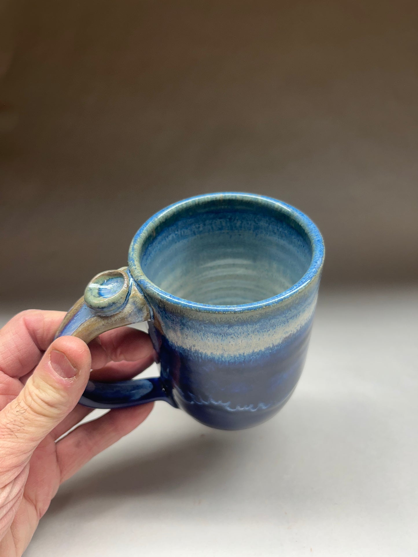 Handmade Pottery Mug with Cobalt Blue Glaze - Made in Oregon
