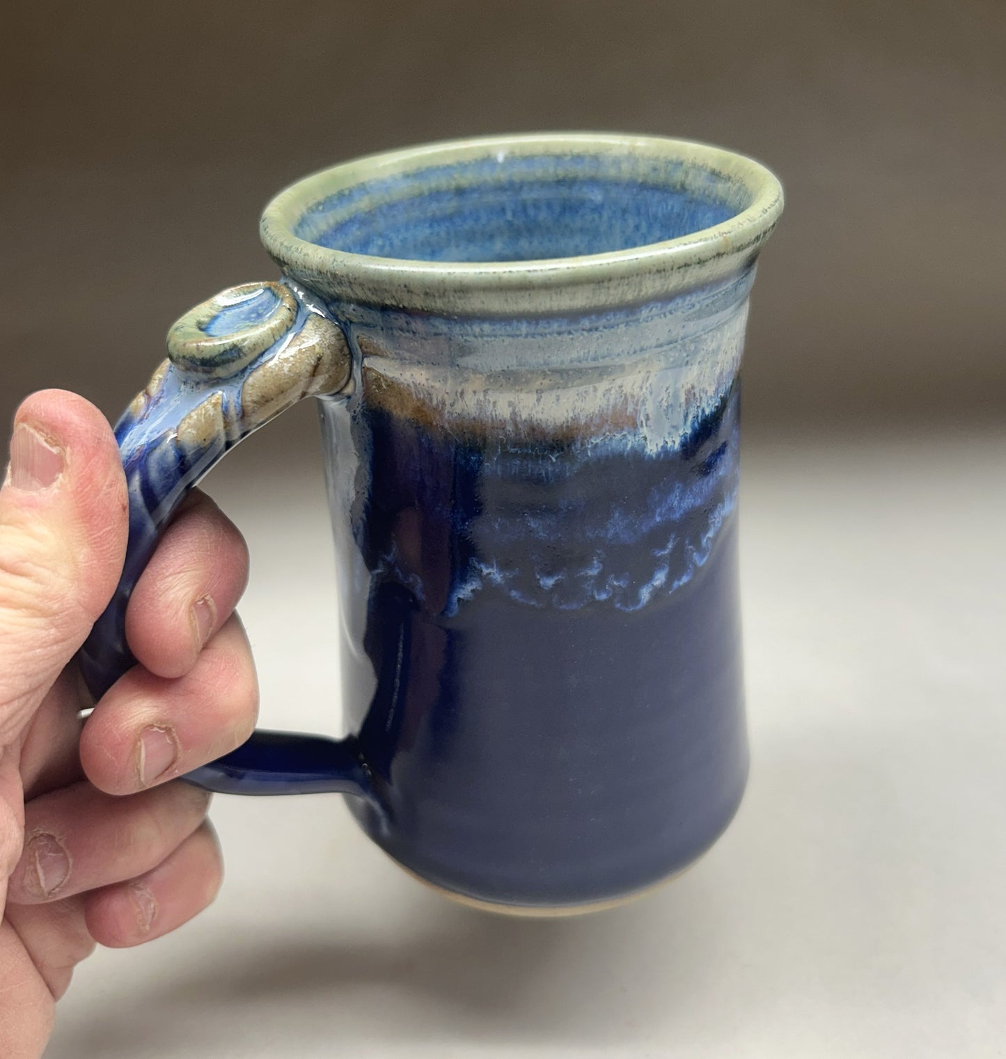 Handmade Pottery Mug with Cobalt Blue Glaze