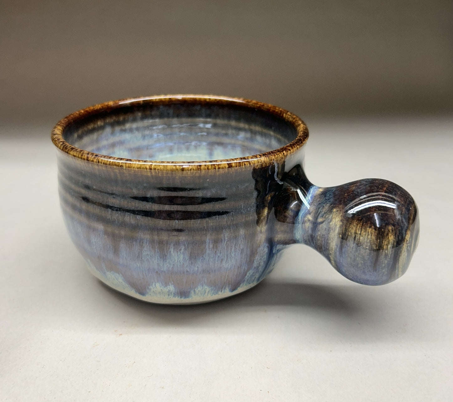 Handmade Pottery Soup Bowl with Knob Handle - Pottery Gift Idea