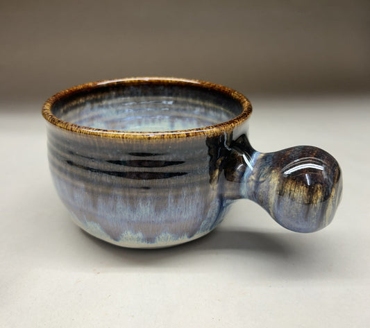 Handmade Pottery Soup Bowl with Knob Handle - Pottery Gift Idea