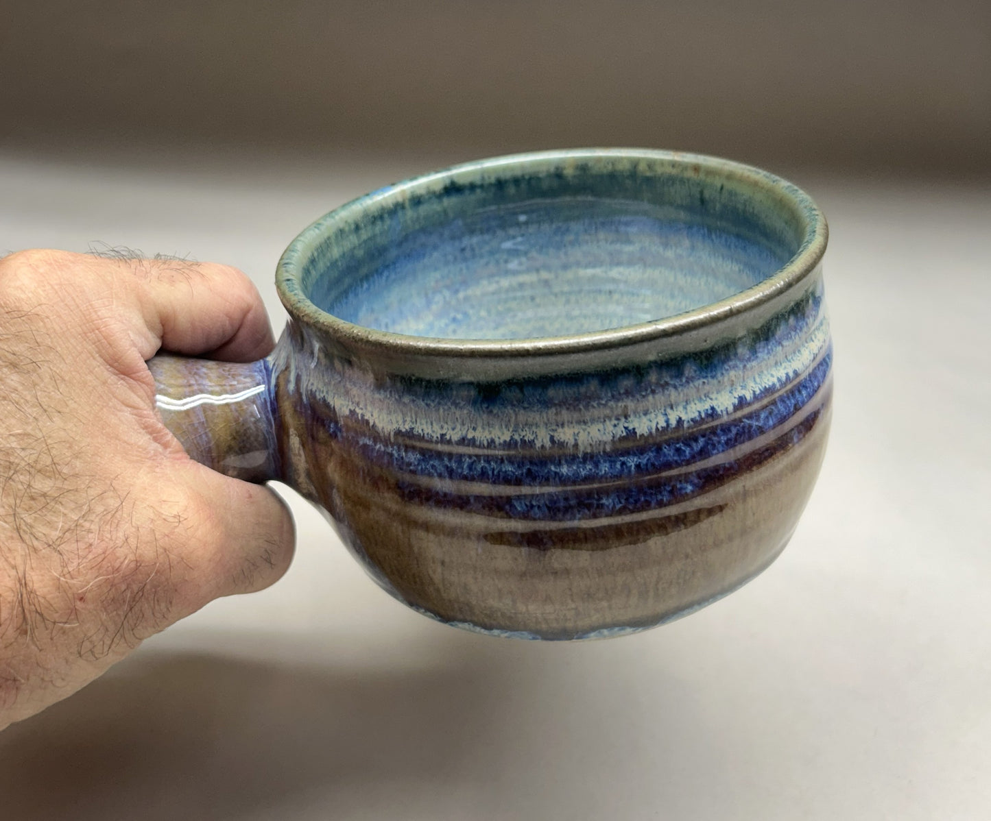 Handmade Pottery Soup Bowl with Knob Handle - Unique Pottery Gift