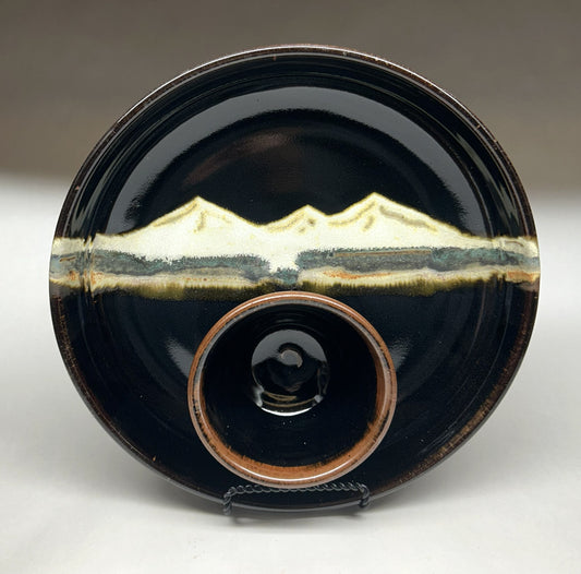 Handmade Pottery Chip and Dip Set – Midnight Mountain Glaze