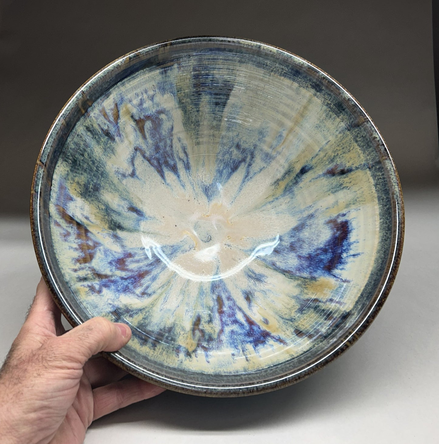 Large Handmade Pottery Mixing Bowl – Everything Glaze, Unique Ceramic Kitchenware