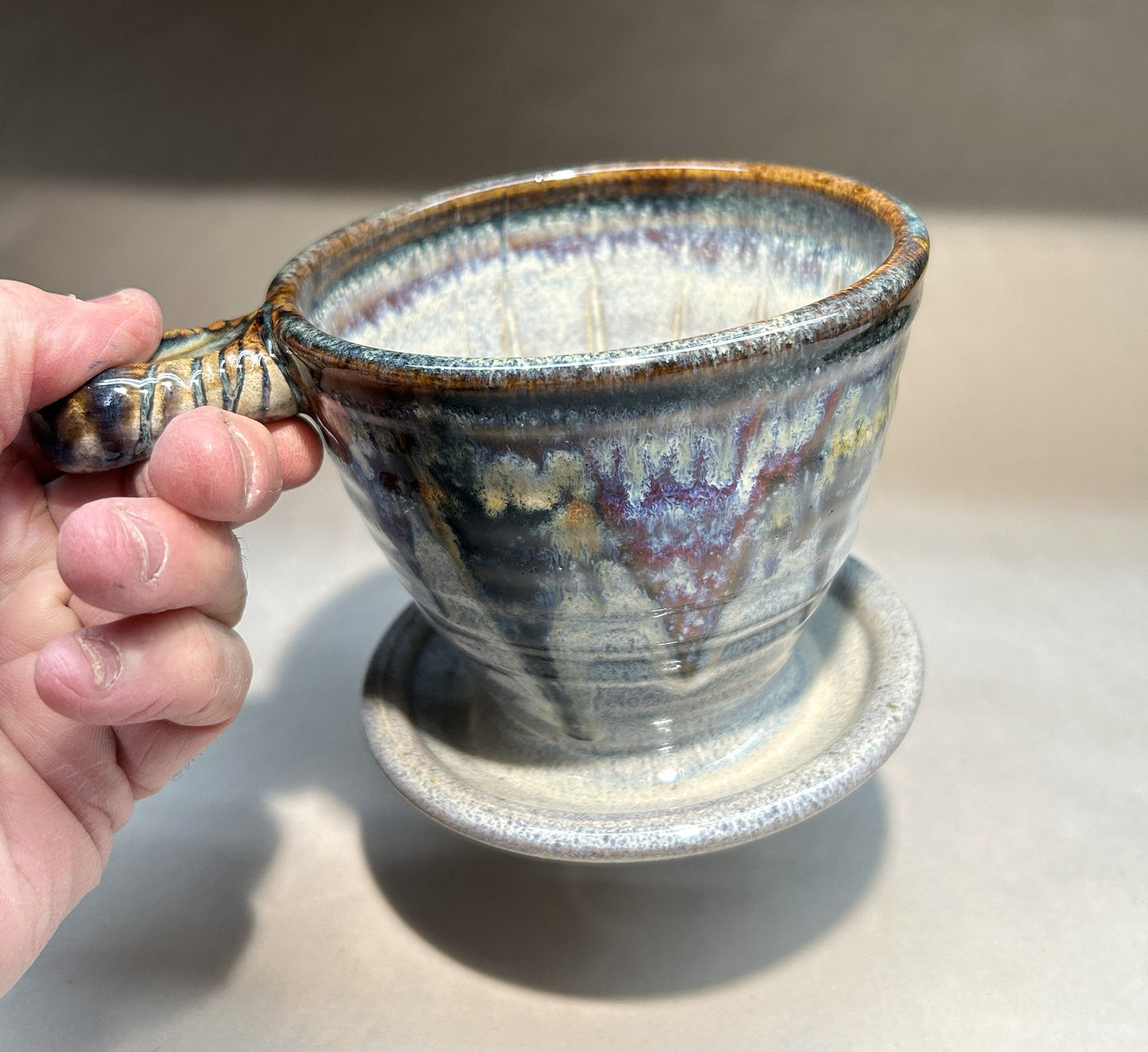 Handmade Pottery Coffee Cone – Artisan Pour-Over Brewer
