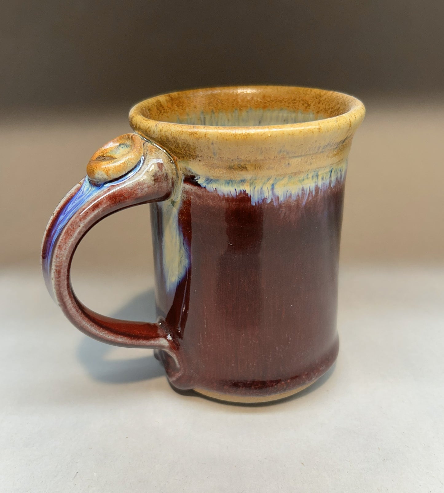 Handmade Pottery Mug – Copper Red Glaze | Unique Wheel-Thrown Ceramic Coffee Cup