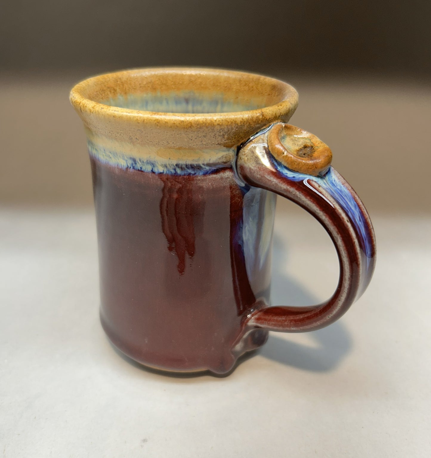 Handmade Pottery Mug – Copper Red Glaze | Unique Wheel-Thrown Ceramic Coffee Cup