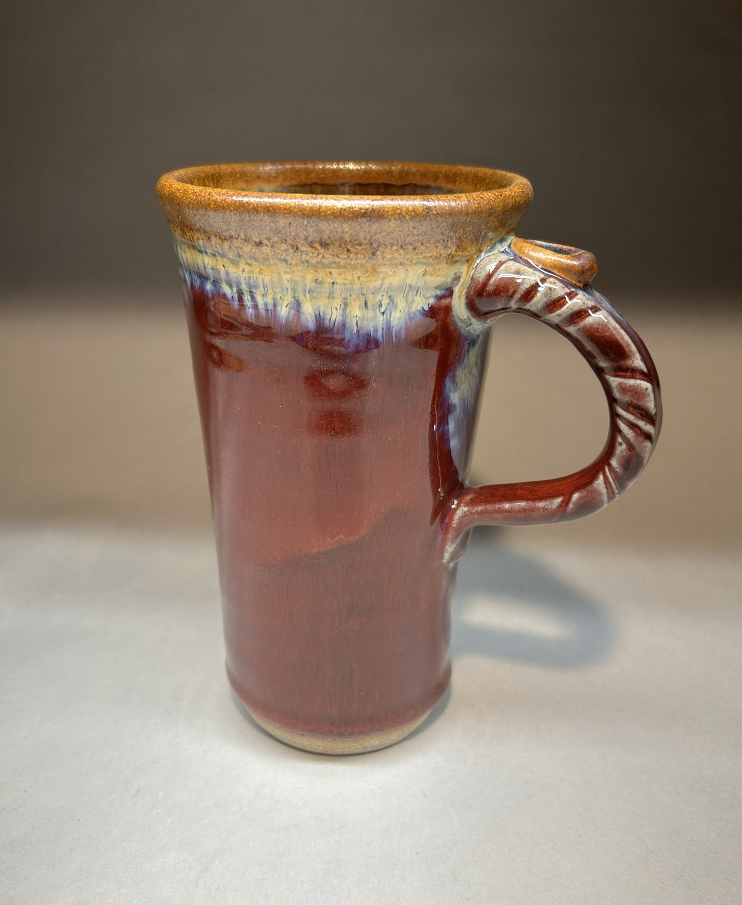 Handmade Pottery Car Mug – Copper Red Glaze | Unique Ceramic Coffee Mug