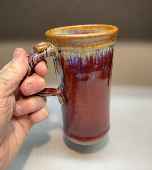 Handmade Pottery Car Mug – Copper Red Glaze | Unique Ceramic Coffee Mug