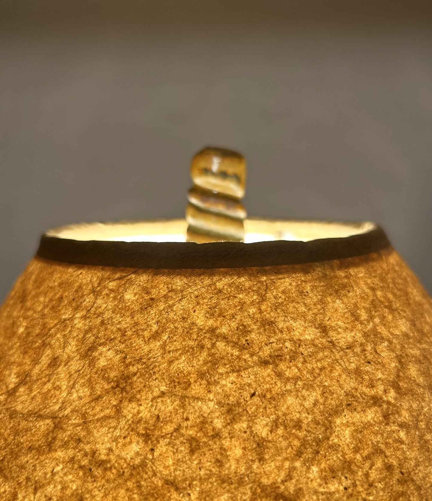 Handmade Pottery Lamp with Copper Red Glaze - Handmade Finial