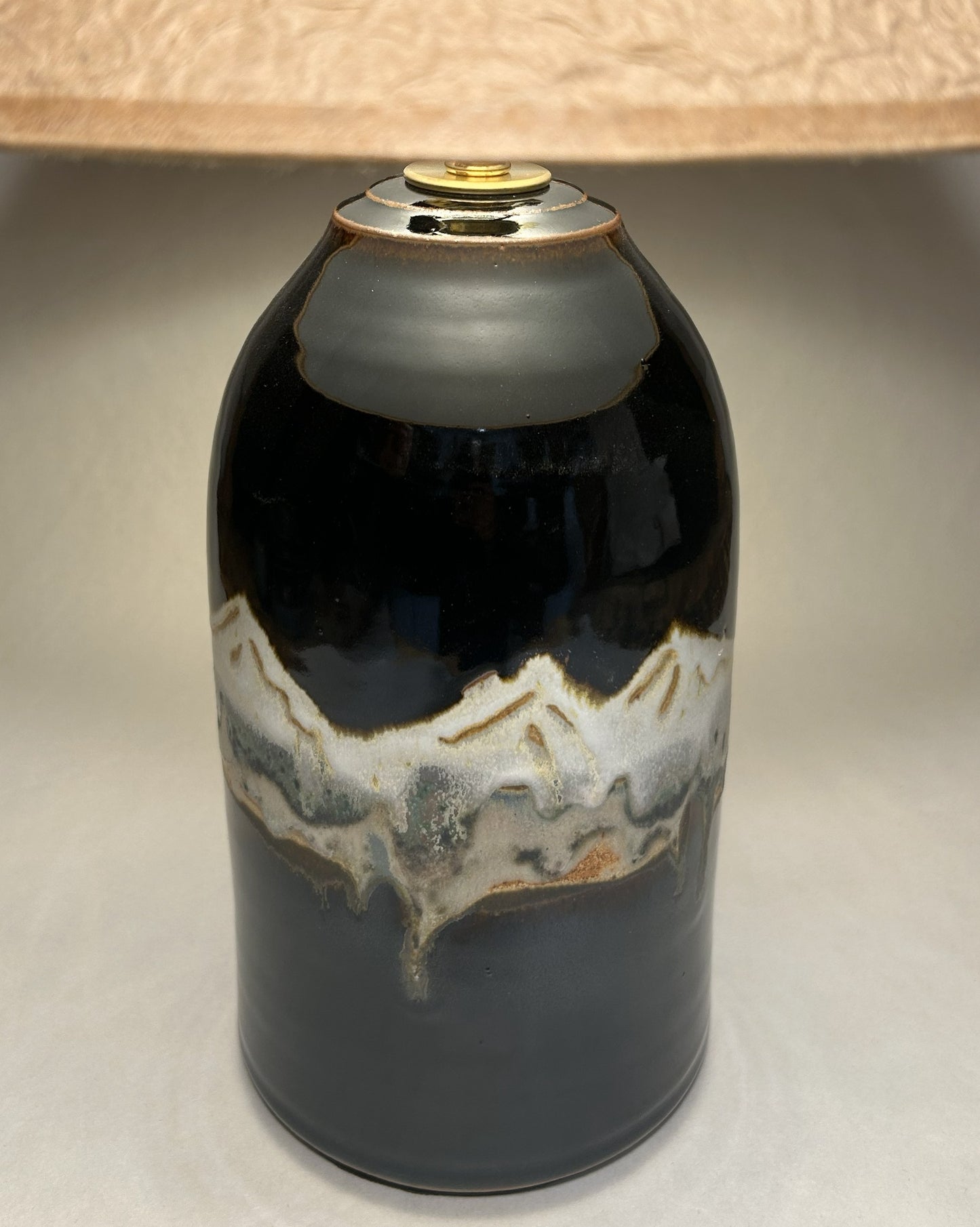 Handmade Pottery Lamp with Midnight Mountain Glaze