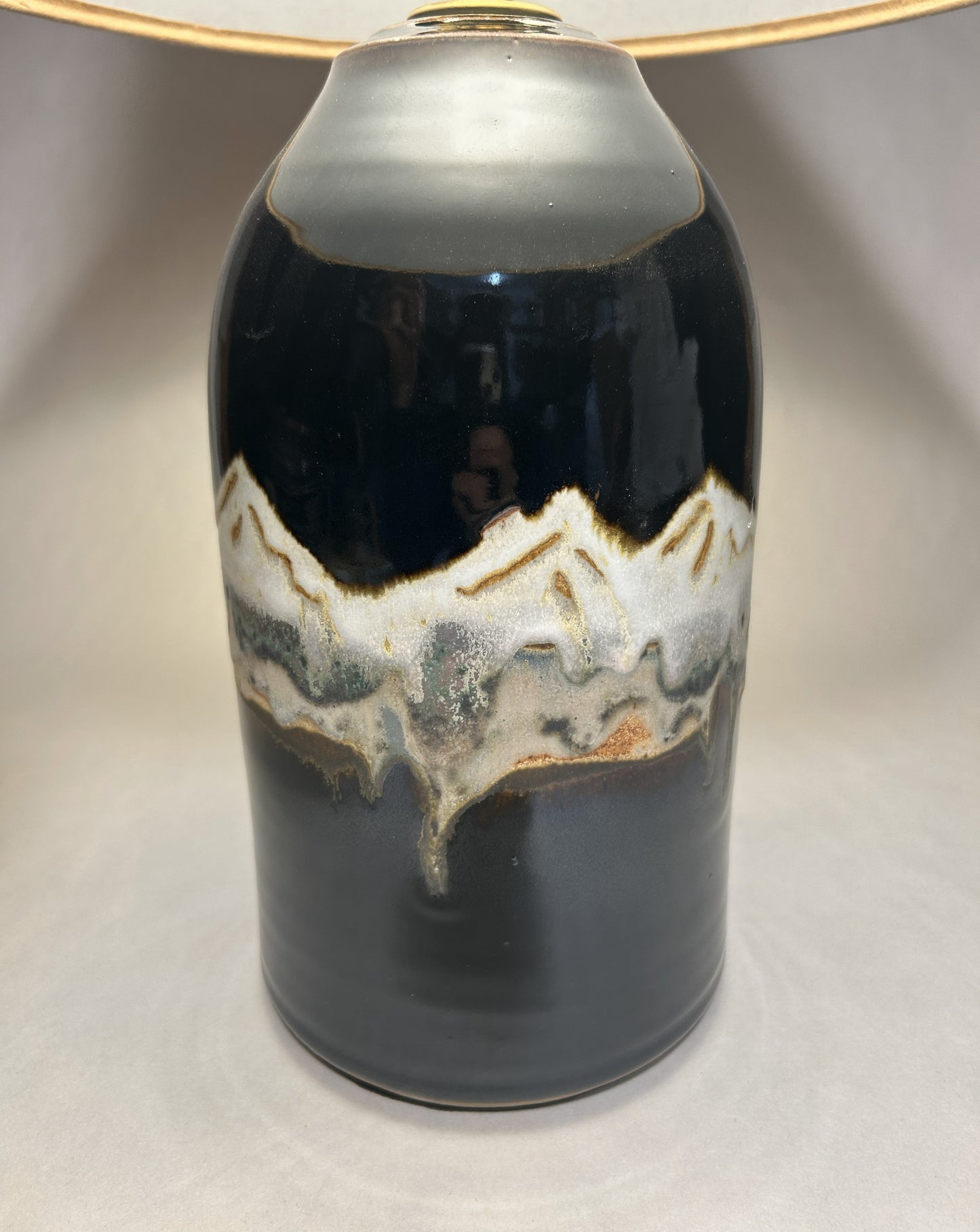 Handmade Pottery Lamp with Midnight Mountain Glaze