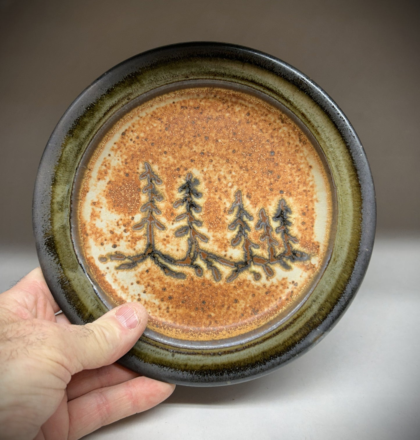 Handmade Pottery Dessert Plate – Lodge Pole Tree Glaze
