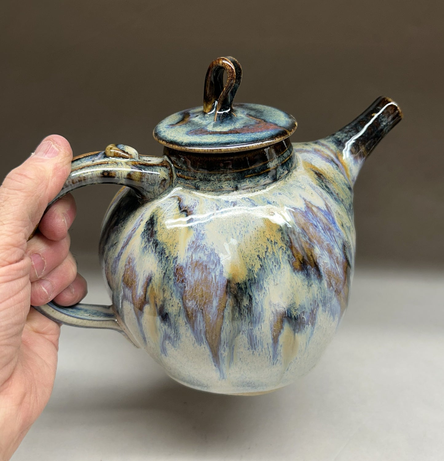 Handmade pottery teapot finished in our signature Everything glaze