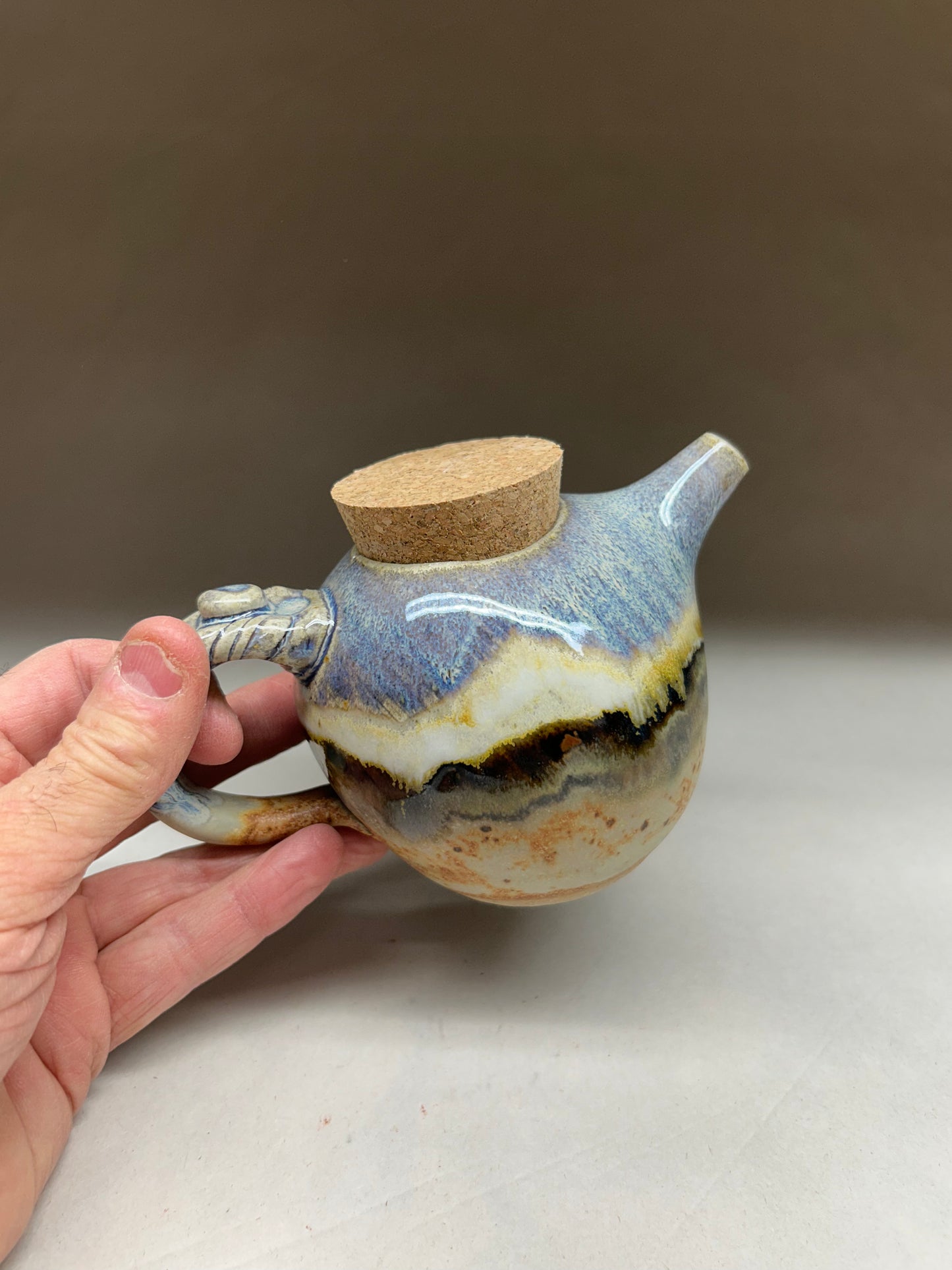 Handmade Pottery Oil Dispenser – Perfect for Soy Sauce, Vinegar, Olive Oil & Maple Syrup