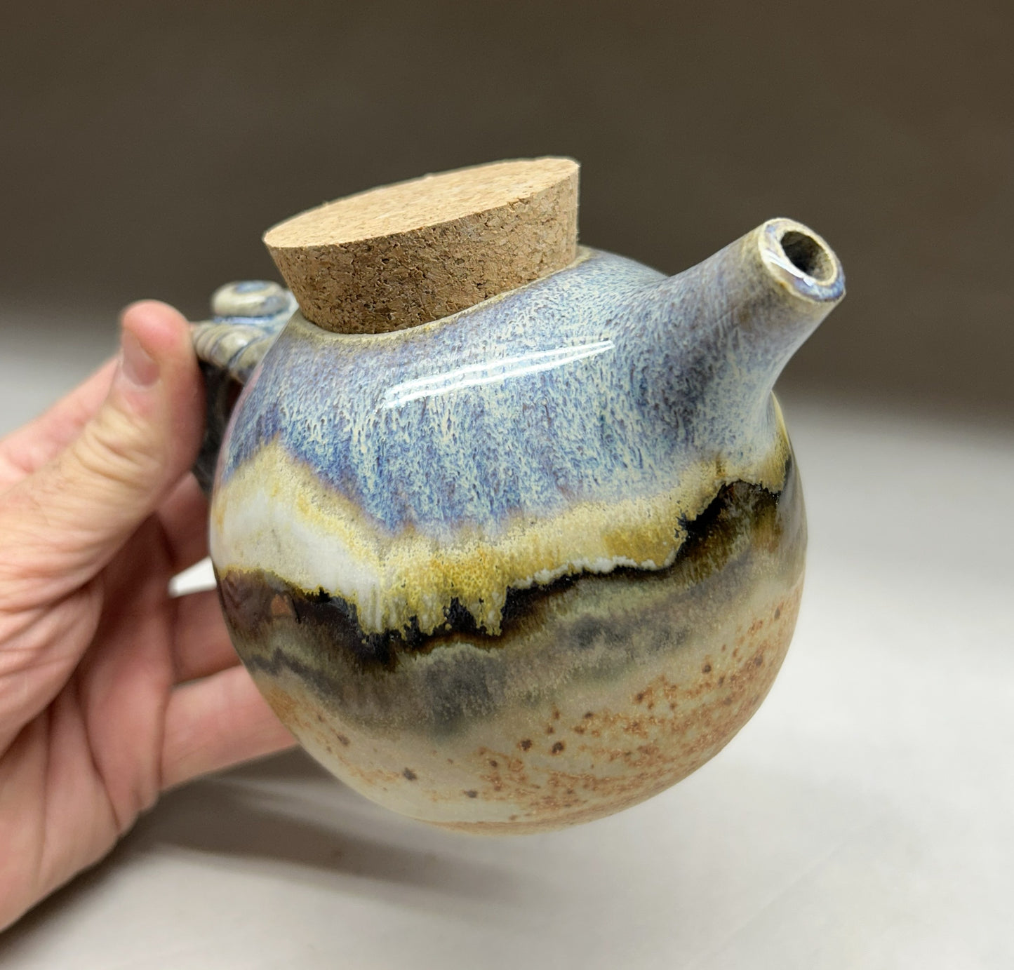 Handmade Pottery Oil Dispenser – Perfect for Soy Sauce, Vinegar, Olive Oil & Maple Syrup