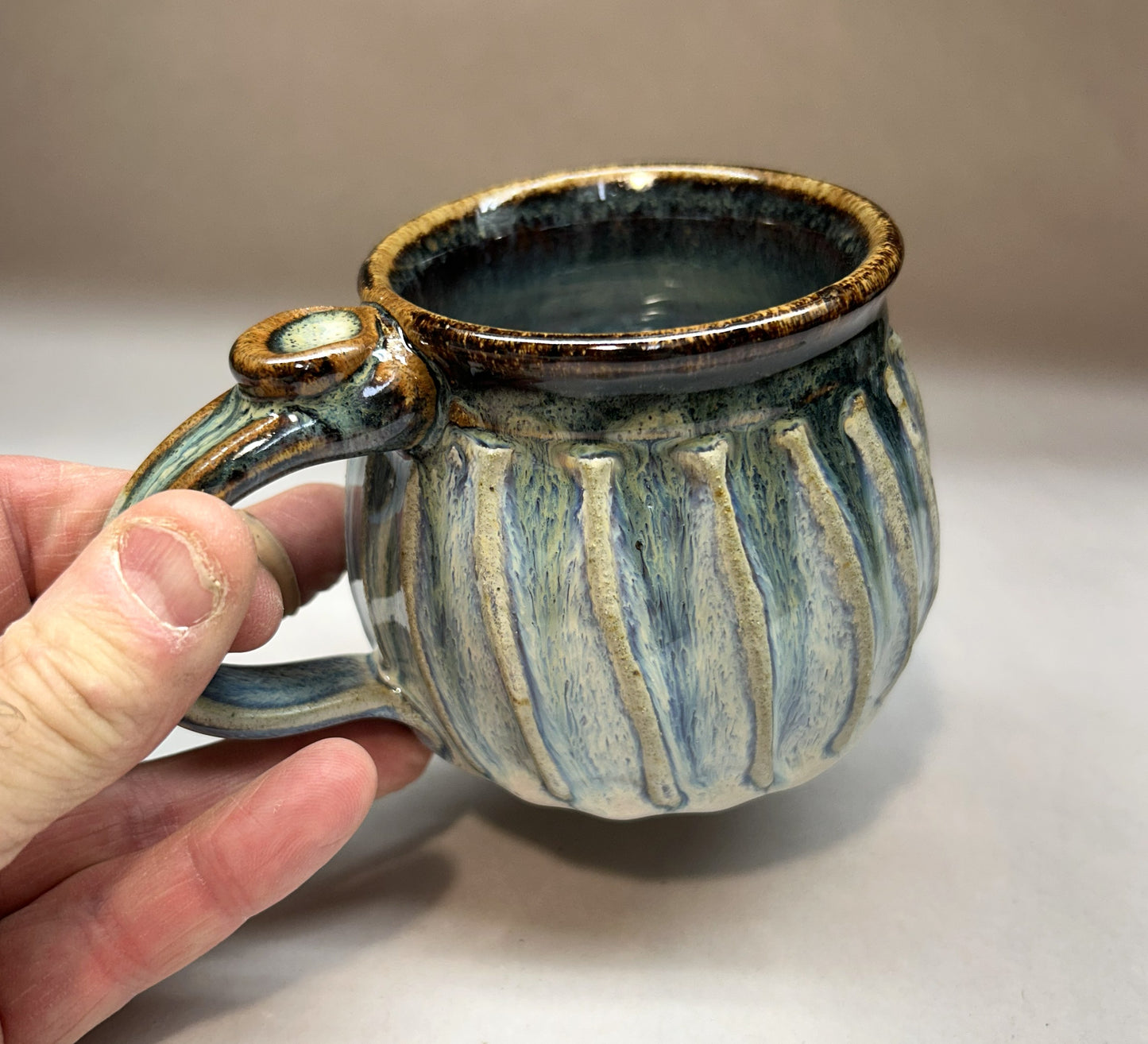 Faceted Handmade Artisan Pottery Mug