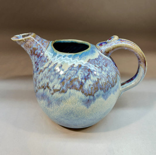 Handmade Pottery Water Pitcher - Electric Blue Glaze
